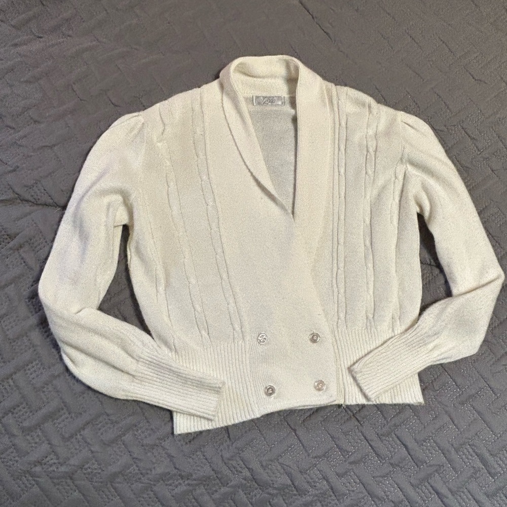 Vintage Zado Orlon Acrylic Cardigan Size Large